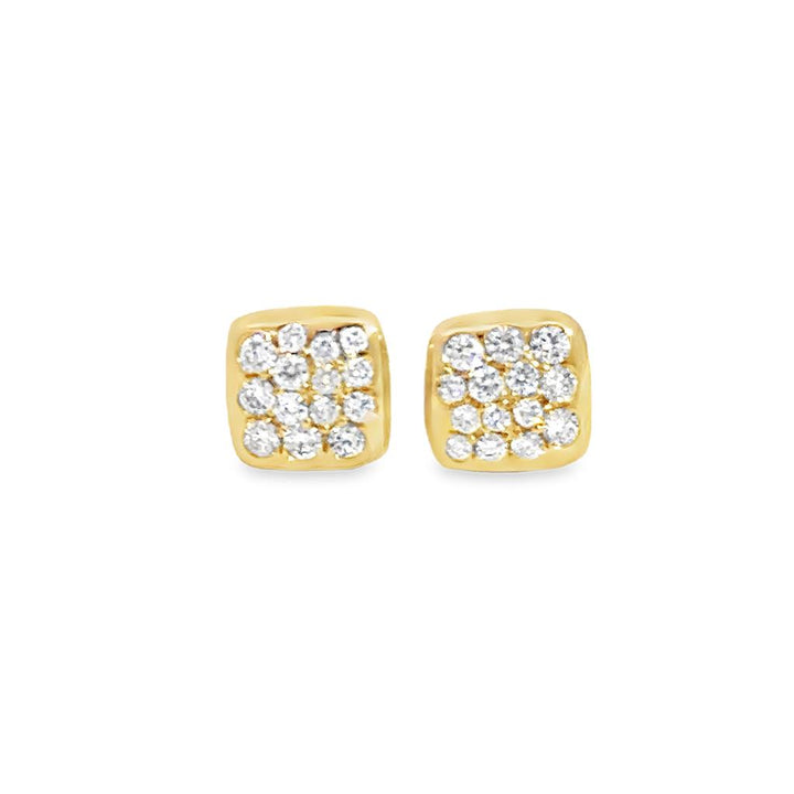 0.55 CTW Diamond Bezel Set Cluster Stud Earrings