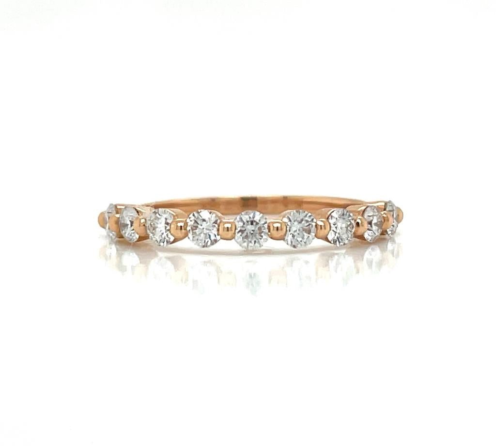 0.57 CTW Round Diamonds 18K Rose Gold Wedding Band