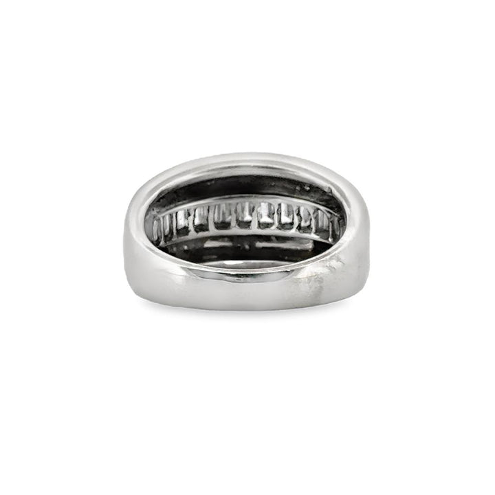 0.93 CTW Baguette Diamond 18K White Gold Ring – 10.5mm Top Width