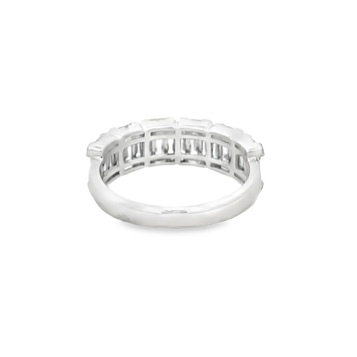 1.21 CTW Diamond Baguette and Round Wide Band Ring in 14K White Gold