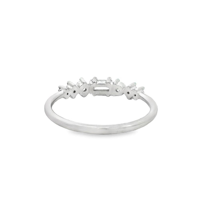 0.31 CTW Diamond 14K White Gold Band – Round & Baguette Accents, 3.2mm