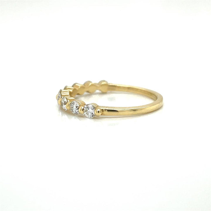 0.57 CTW Round Diamonds 18K Yellow Gold Wedding Band