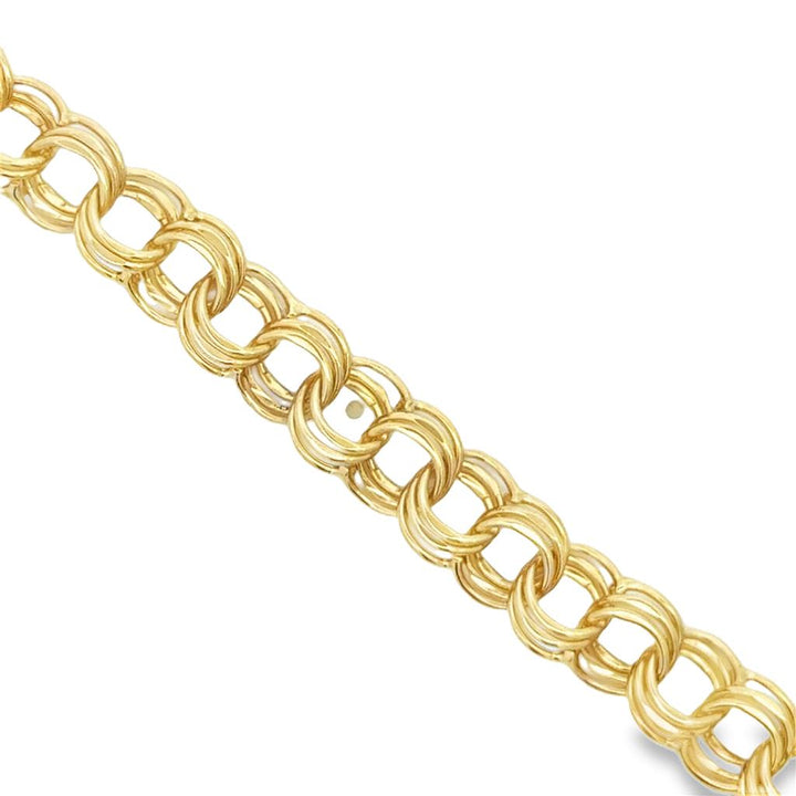 Pre-Owned 14K Yellow Gold Charm Link Bracelet – 9.5mm, 7 3/4"