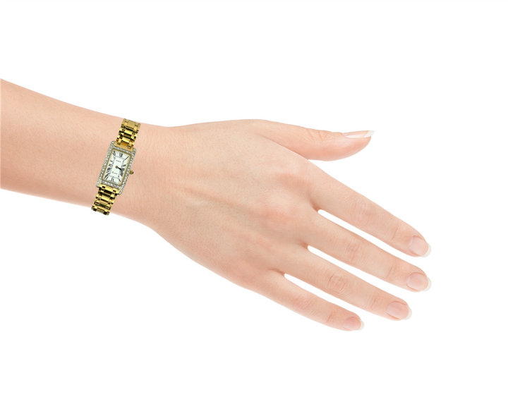 18K Yellow Gold Geneve Watch with 2.40 CTW Round Diamonds