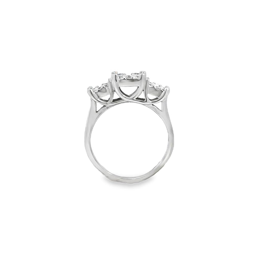 .75 CTW 14K White Gold Diamond Cluster Ring