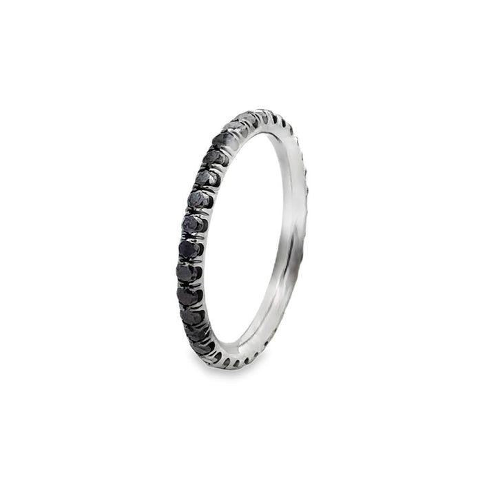 0.50 CTW Black Diamond 18K White Gold Rhodium-Plated Band Ring