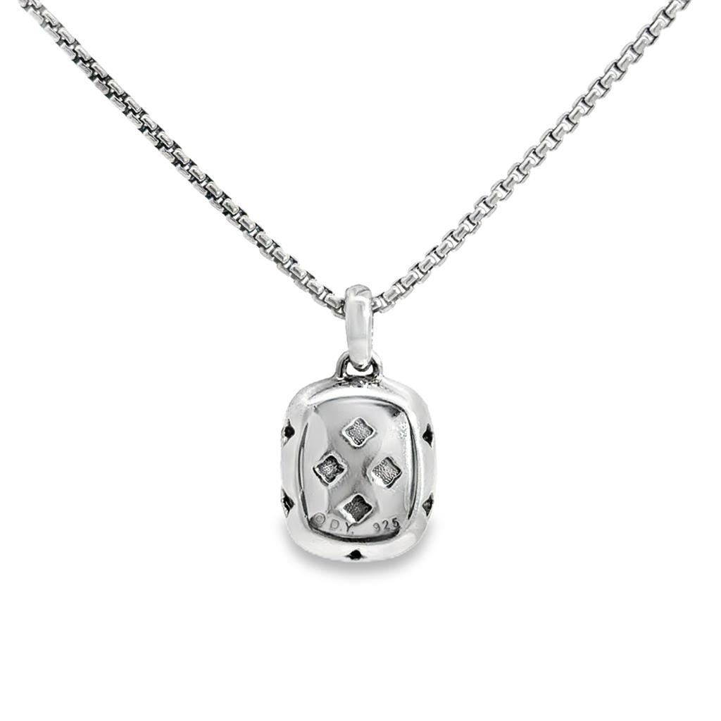 David Yurman Greenish Blue Quartz & Diamond Sterling Silver Necklace