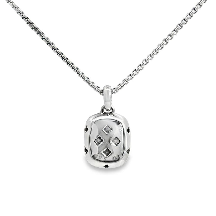 David Yurman Greenish Blue Quartz & Diamond Sterling Silver Necklace