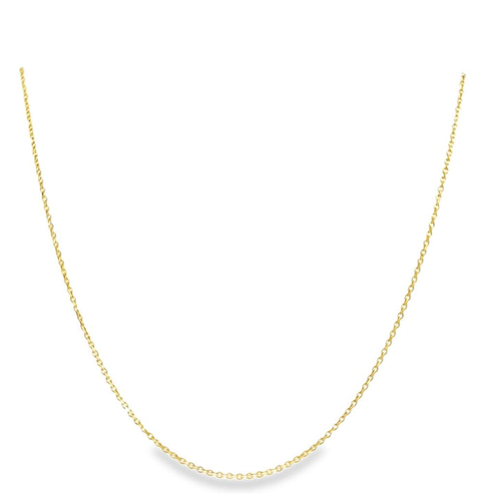 14K Yellow Gold Oval Link Chain Necklace – 18", 1.7mm
