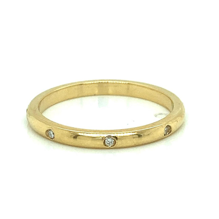 0.06 CTW Round Diamonds 18K Yellow Gold 1.8mm Wedding Band