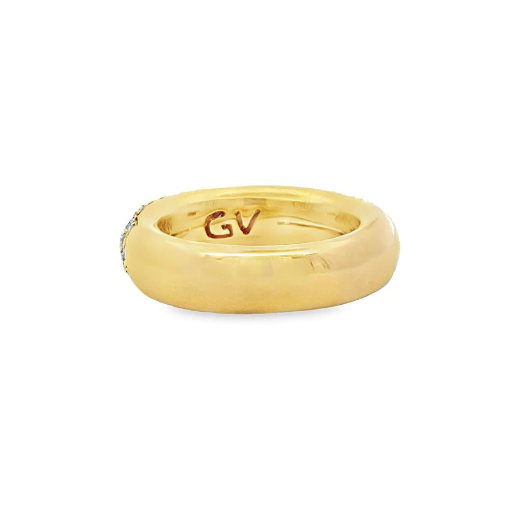 1.25 CTW Diamond 18K Yellow Gold Wide Pave Band Ring