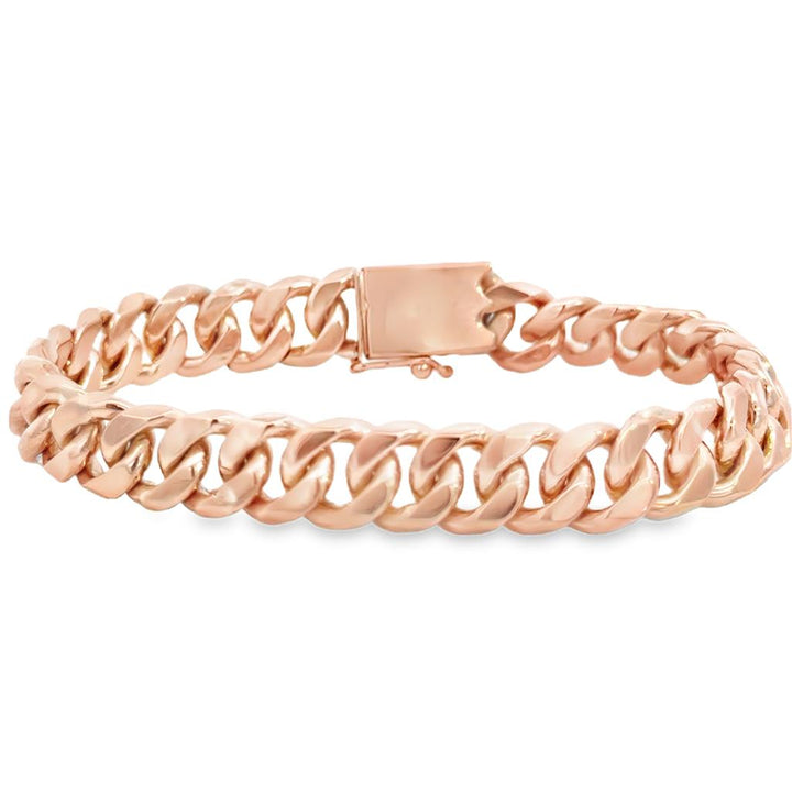 Vintage 18K Rose Gold 9mm Heavy Link Bracelet