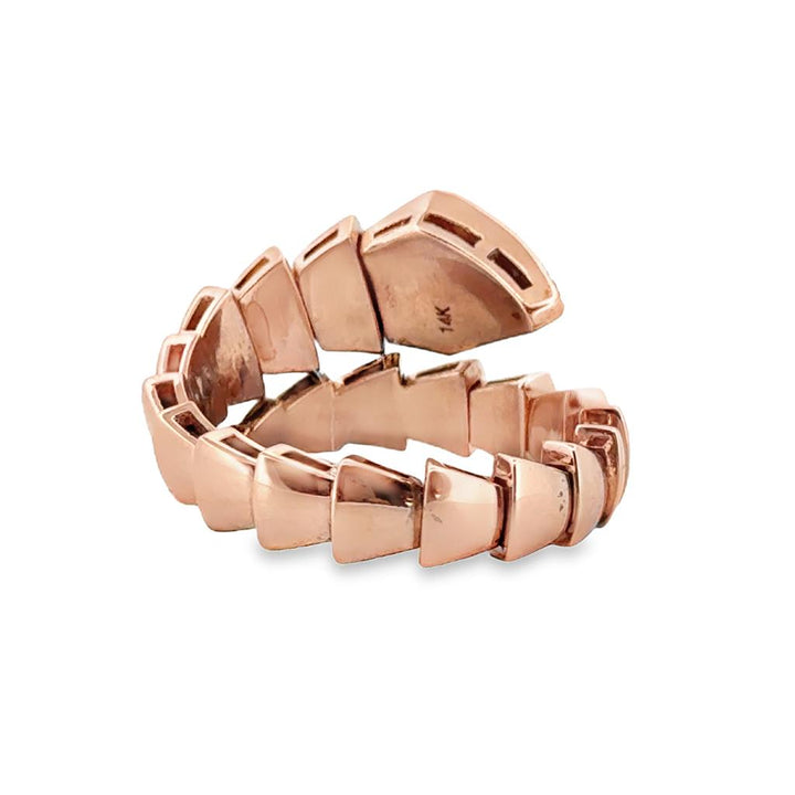0.25 CTW Diamond Snake Motif Flexible Ring in 14K Rose Gold