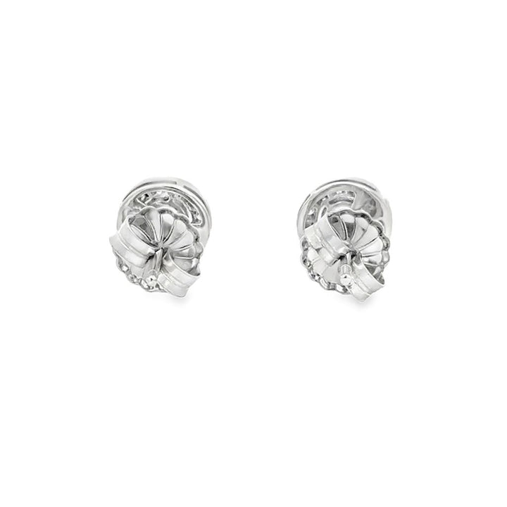 0.35 CTW Diamond Halo Stud Earrings 18K Yellow Gold – 7.5mm
