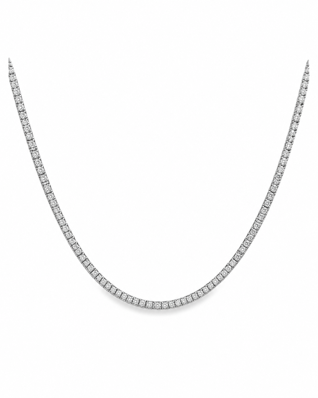 8.75 CTW Diamond 14K White Gold Tennis Necklace – 20.5 Inch, New