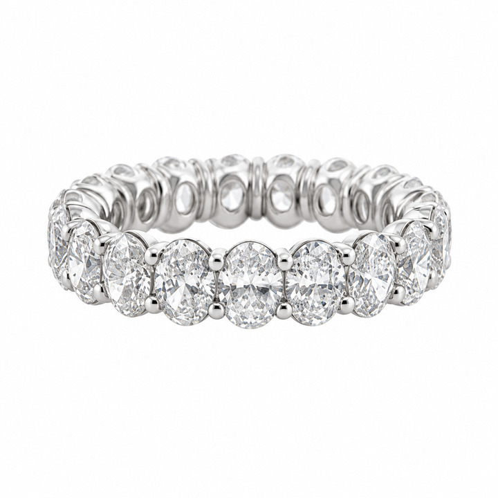 4.50 CTW Oval Diamond 14K White Gold Eternity Band