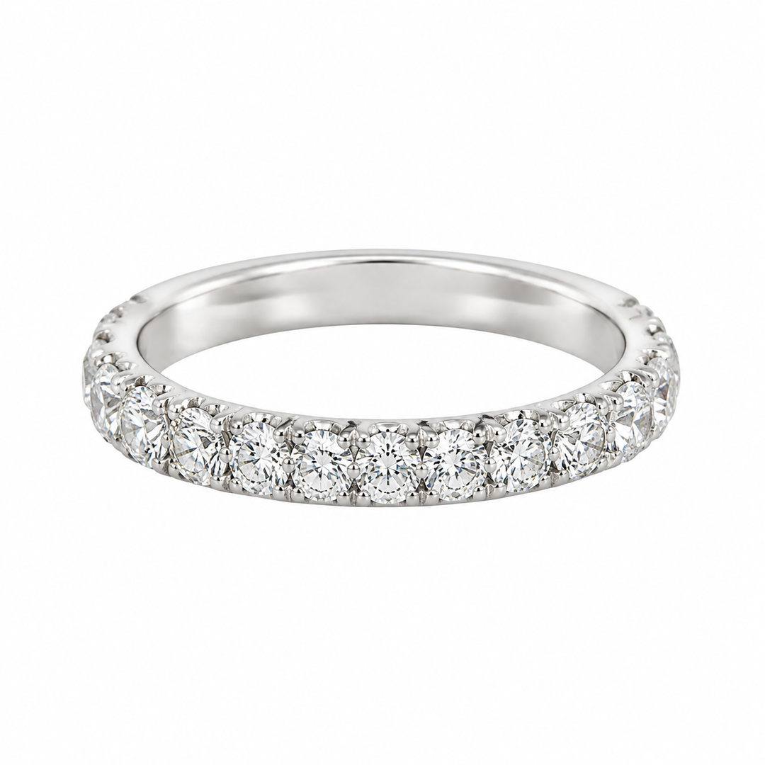 1.83 CTW Diamond Eternity Band 18K White Gold – 3MM Wide