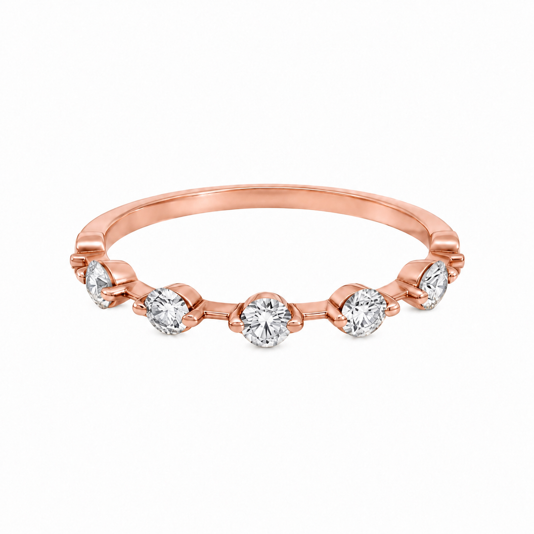 0.50 CTW Diamond 14K Rose Gold Spaced Band – 2.5mm