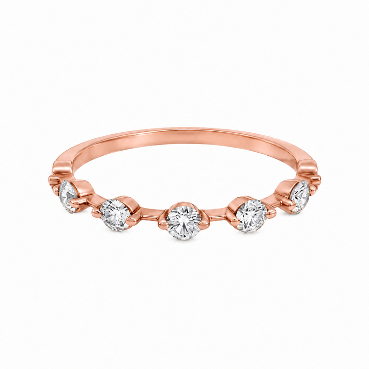 0.50 CTW Diamond 14K Rose Gold Spaced Band – 2.5mm