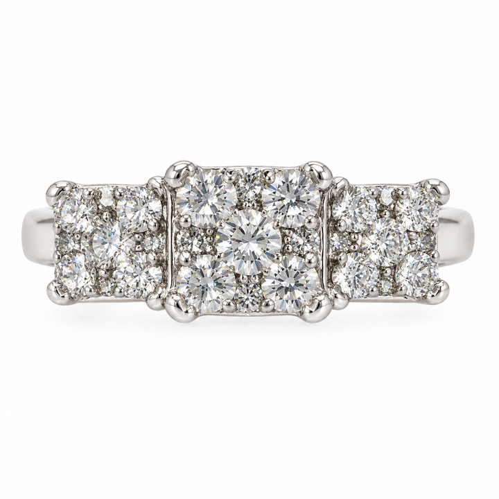 0.75 CTW 14K White Gold Diamond Cluster Ring