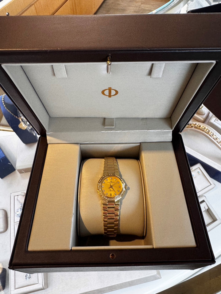 Pre-Owned Baume &amp; Mercier 18K Yellow Gold Diamond Bezel Ladies Watch