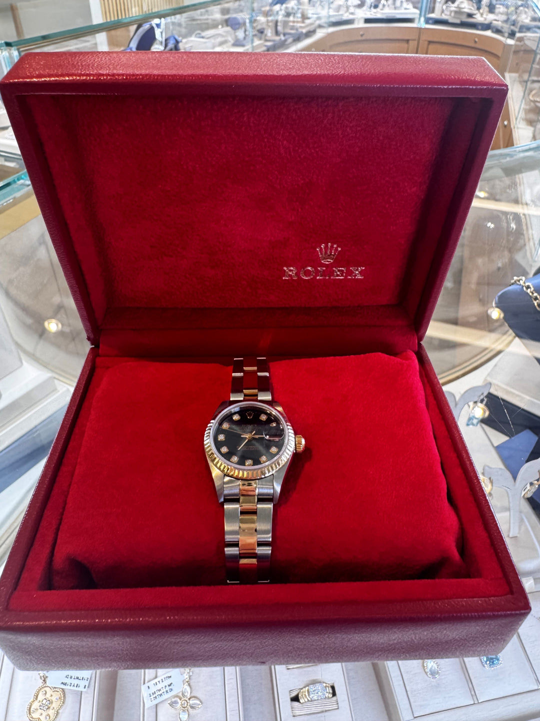 Pre-Owned Rolex Datejust Year 2000 Diamond Dial Two-Tone Stainless Steel &amp; Yellow Gold Watch Model 79173