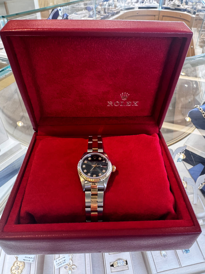 Pre-Owned Rolex Datejust Year 2000 Diamond Dial Two-Tone Stainless Steel &amp; Yellow Gold Watch Model 79173