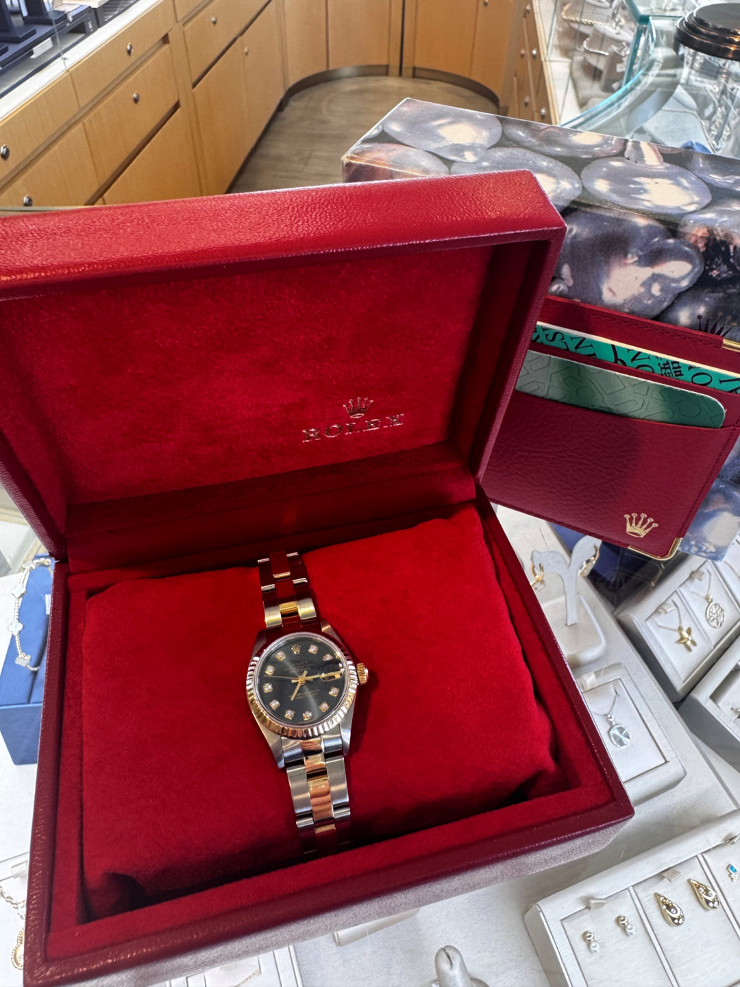Pre-Owned Rolex Datejust Year 2000 Diamond Dial Two-Tone Stainless Steel &amp; Yellow Gold Watch Model 79173