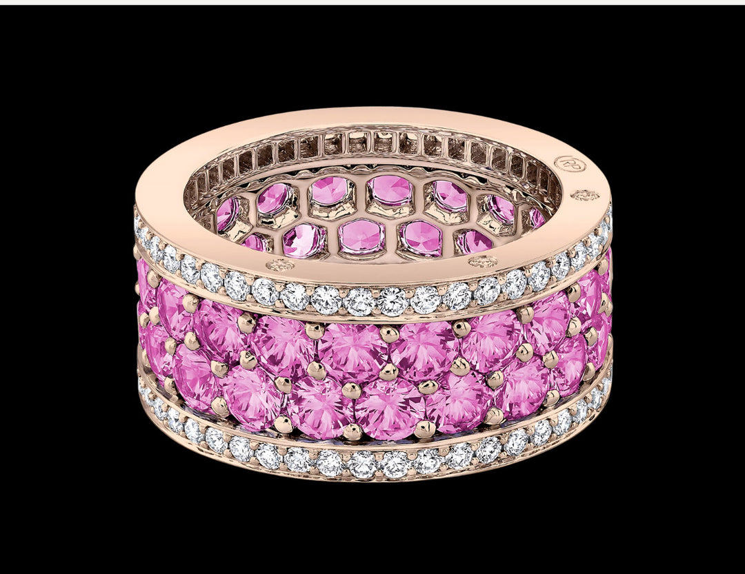 Robert Procop 5.82 CTW Pink Sapphire & Diamond American Glamour Eternity Ring