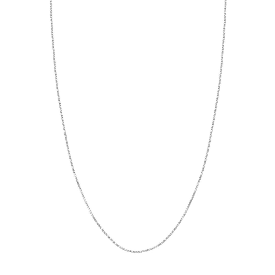 14K White Gold 1.25mm Wheat Chain Necklace