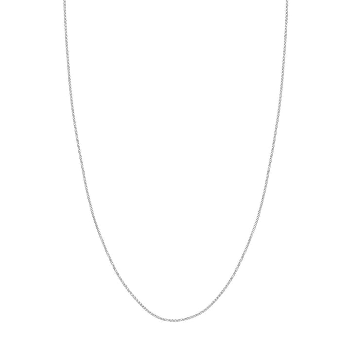 14K White Gold 1.25mm Wheat Chain Necklace