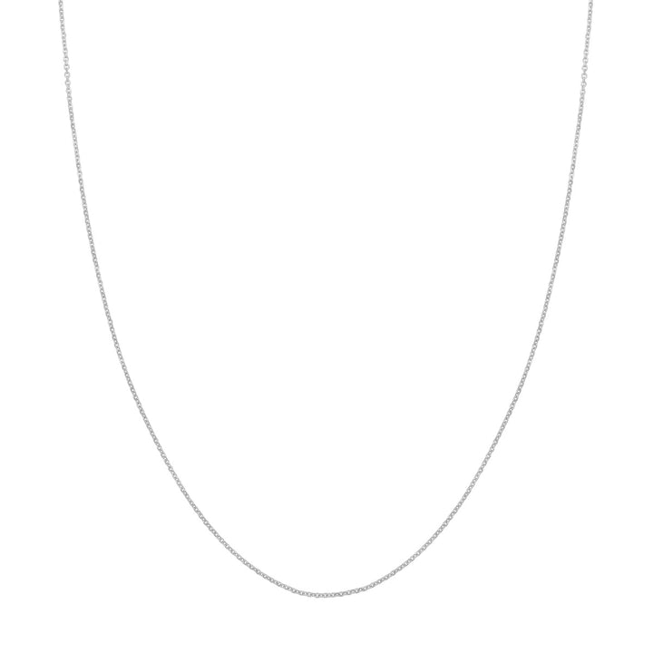 14K White Gold 1.05mm Cable Diamond Cut Link Chain, 18"