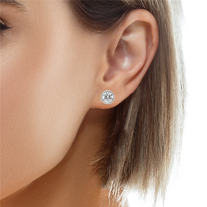 Bezel Set Diamond Studs