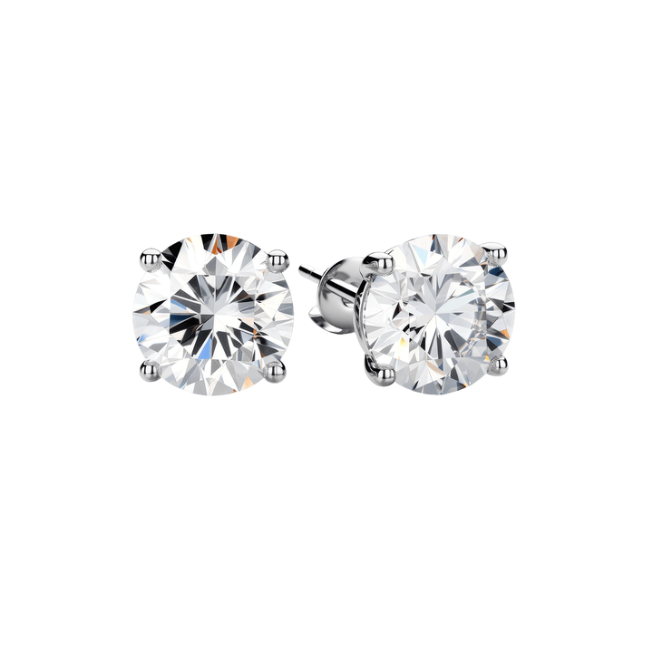 Legacy Four Prong Round Brilliant Diamond Stud Earrings - GIA Certified