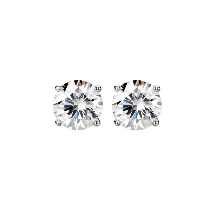 Legacy Four Prong Round Brilliant Diamond Stud Earrings - GIA Certified