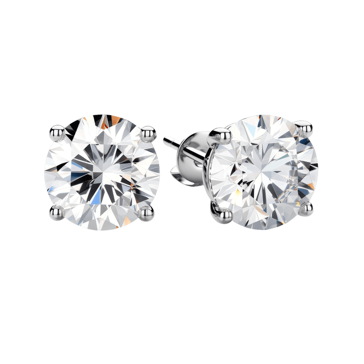 Legacy Four Prong Round Brilliant Diamond Stud Earrings - GIA Certified