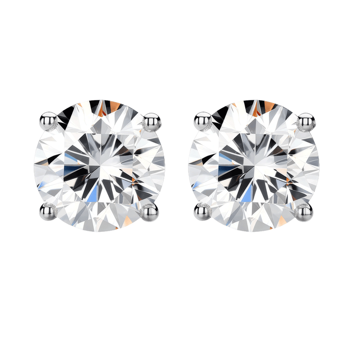 Legacy Four Prong Round Brilliant Diamond Stud Earrings - GIA Certified