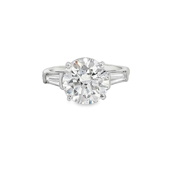 4.01 CT GIA Certified Round Brilliant Diamond Platinum Engagement Ring