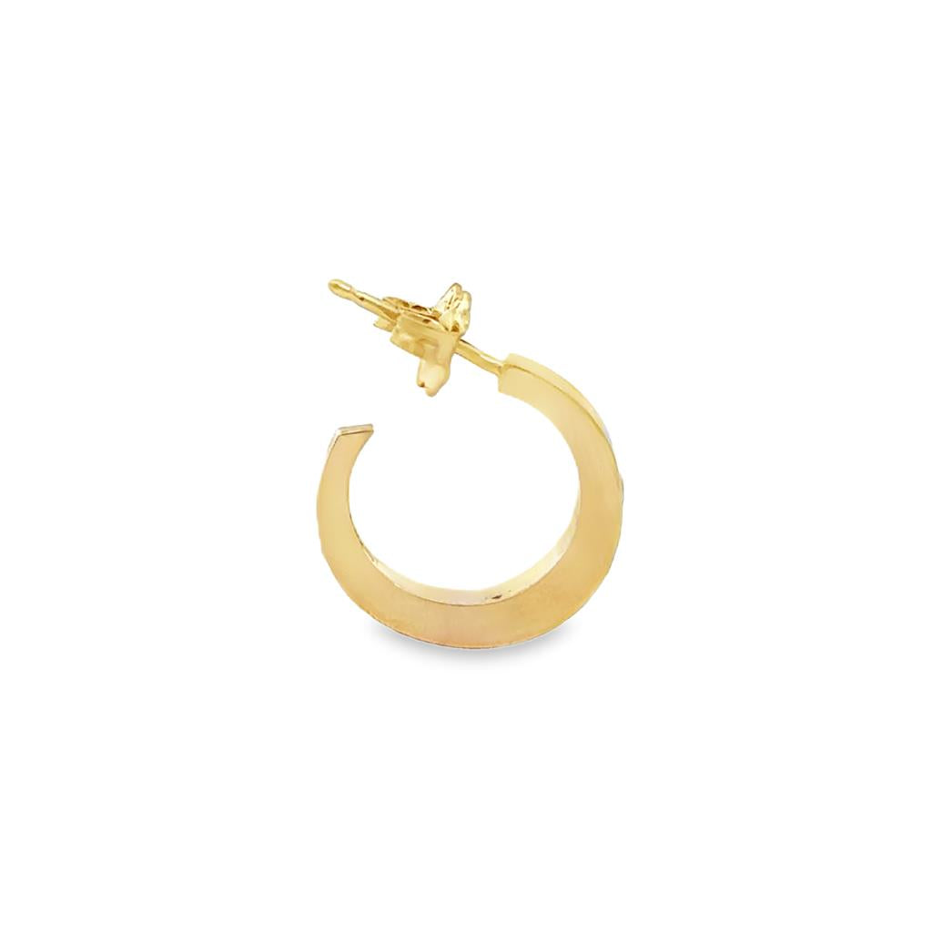 14K Yellow Gold 0.06 CTW Diamond Hoop Earrings – 14.5mm