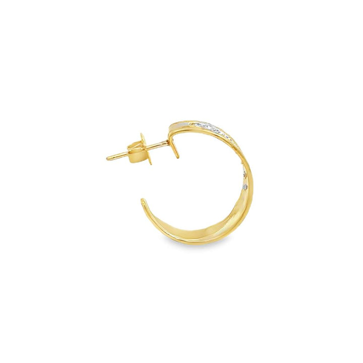 0.30 CTW Diamond 14K Yellow Gold Hoop Earrings