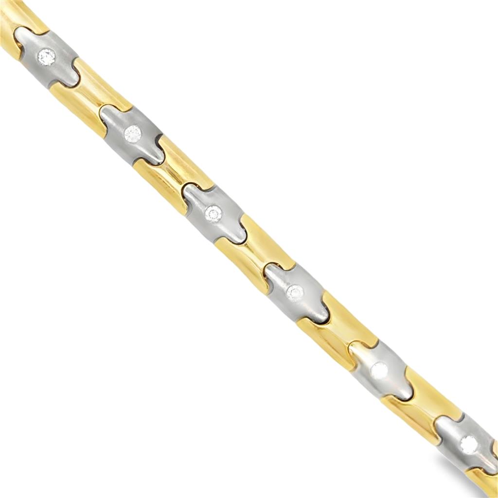 Sal Praschnik 0.70 CTW Diamond 14K Two-Tone Gold Designer Bracelet