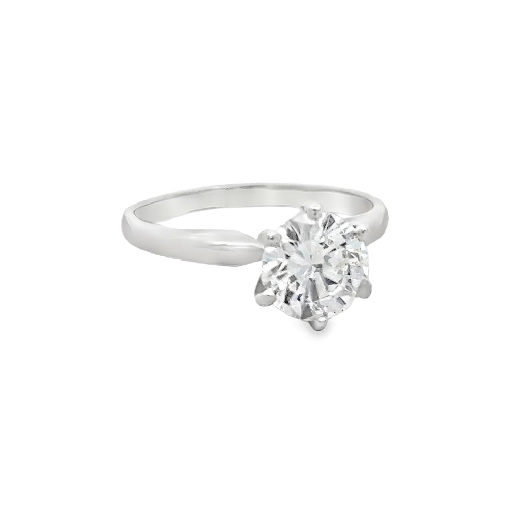 1.50 CT Diamond Platinum Solitaire Engagement Ring (GIA Certified)