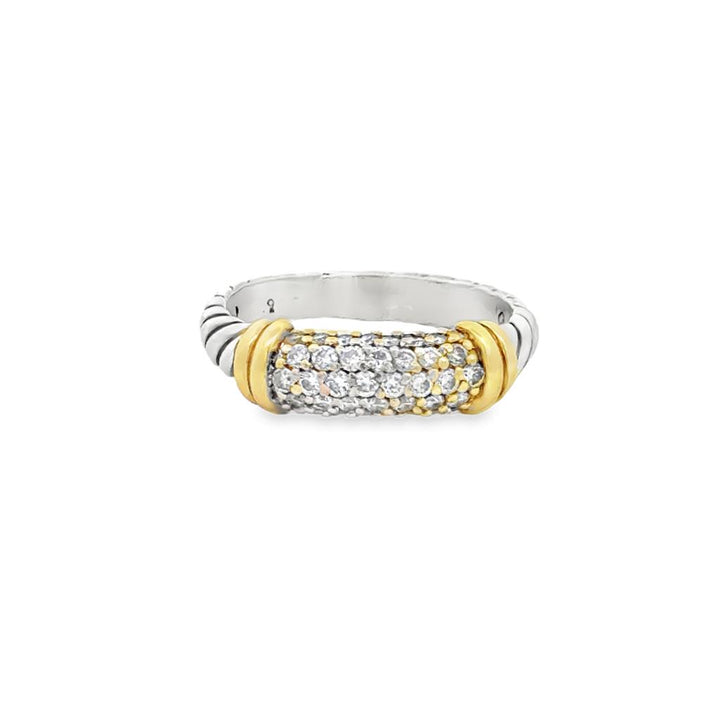 Pre-Owned David Yurman 0.40 CTW Diamond 18K Yellow Gold & Sterling Silver Ring