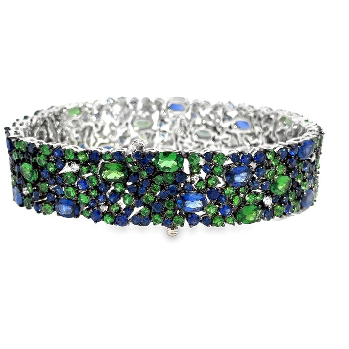 Robert Procop 27.25 CTW Sapphire, Tsavorite & Diamond American Glamour Bracelet