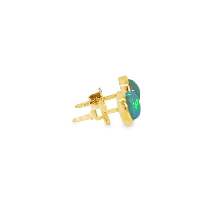 1.04CTW Ethiopian Opal Stud Earrings in 14K Yellow Gold