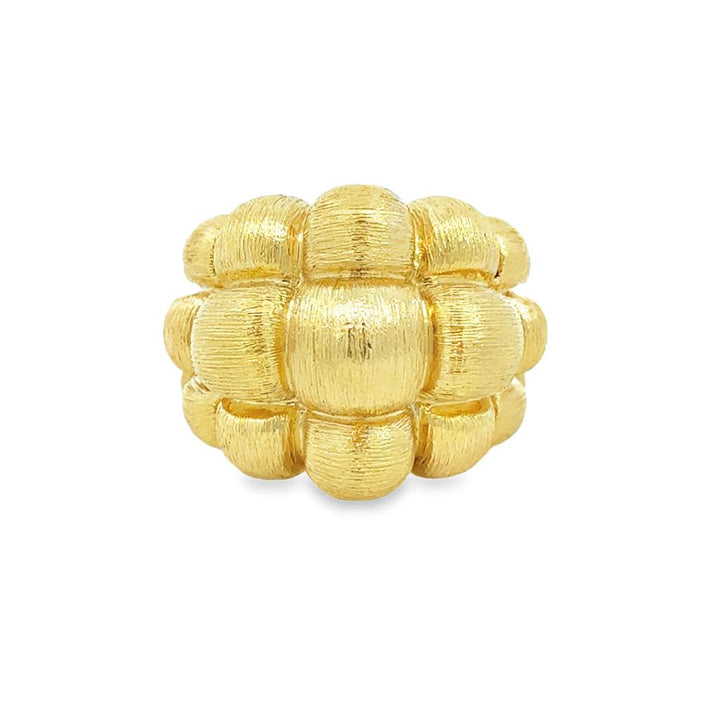 18K Yellow Gold Henri Dunay Textured Designer Ring