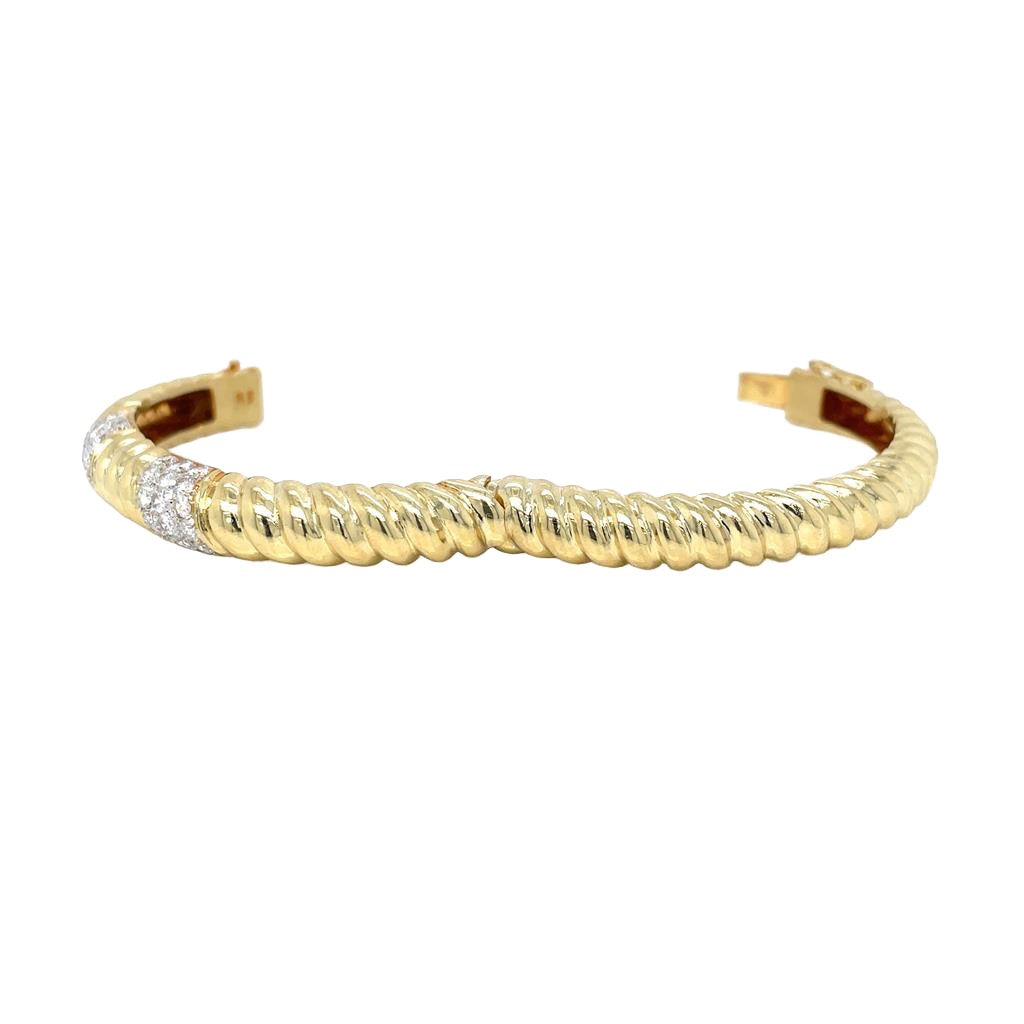 0.84 CTW Diamond 18K Yellow Gold Bracelet