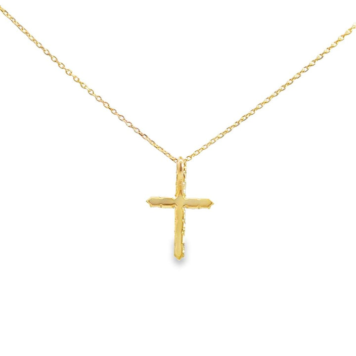 Freshwater Pearl Cross 14K Yellow Gold Necklace