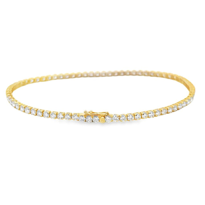 2.87ctw Diamond Tennis Bracelet – 18K Yellow Gold | 7" | 2.00mm Wide