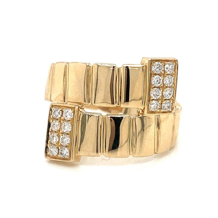 0.25ctw Diamond Bypass Wrap Ring in 14k Yellow Gold